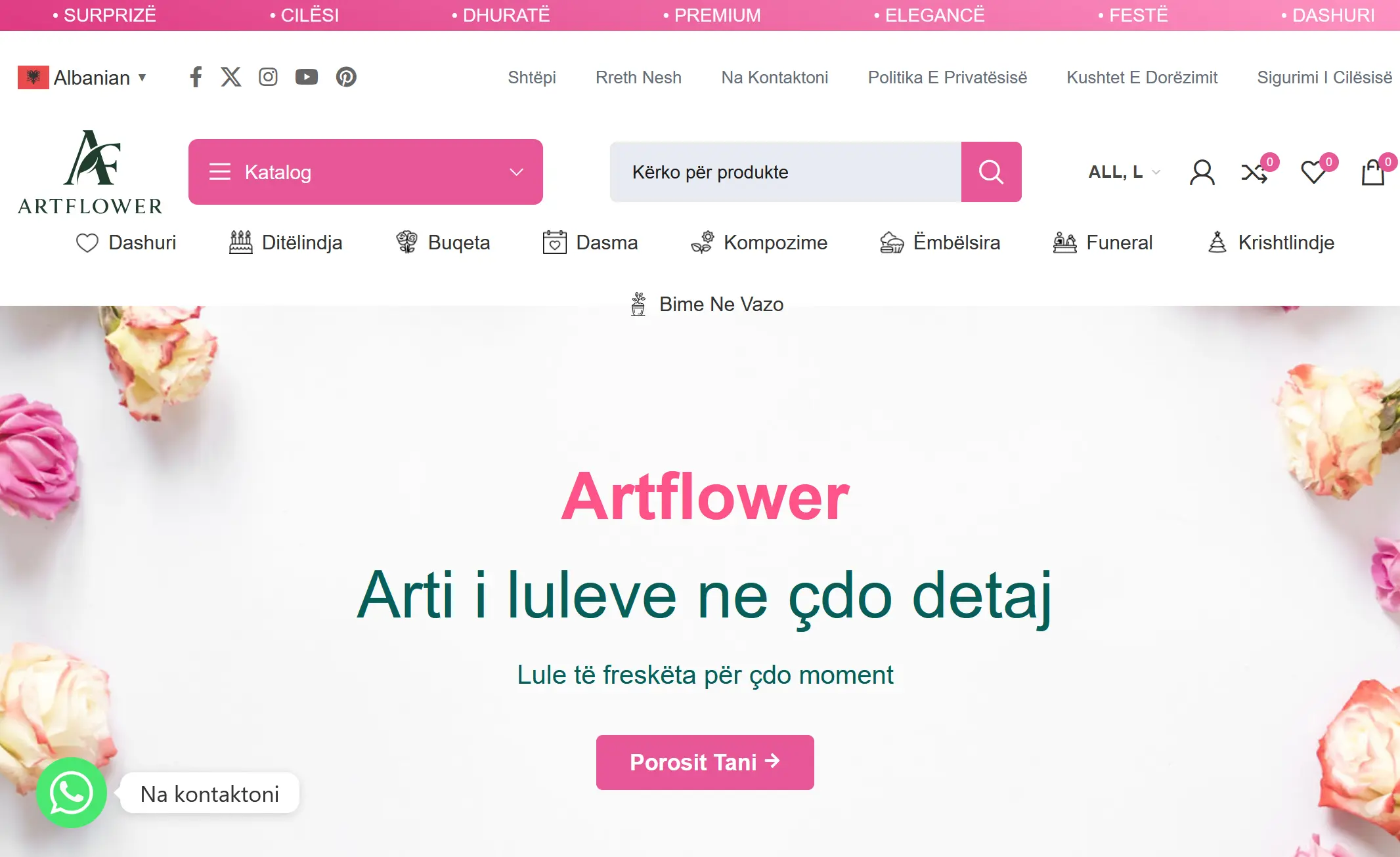 Artflower website screenshot